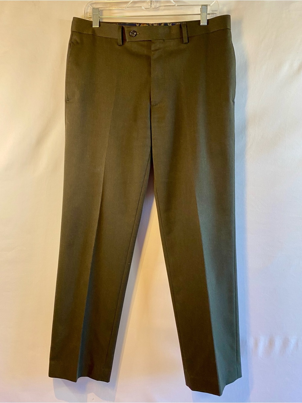 Lauren Ralph Lauren Men's Flat-Front Machine Washable Dress Pants, 33x30 - Picture 9 of 10